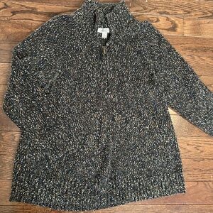 Coldwater Creek Multicolor Zip-Up Sweater
